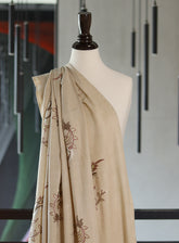 Royal Fashion Embroidered Woolen Shawls - RF24SH A6A22-B12 Light Fawn